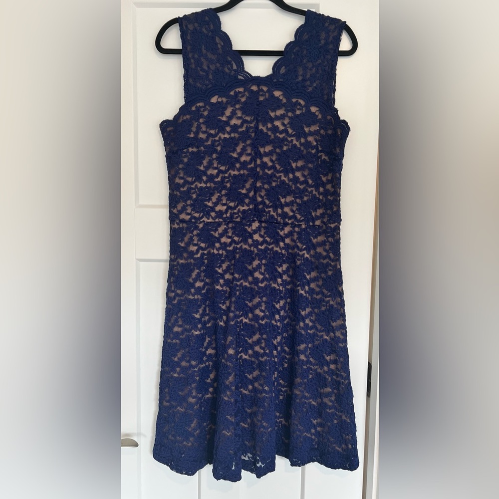 CB Established 1962 dress, navy blue lace, size 14